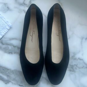 Salvatore Ferragamo Black Suede Ballet Flats Size 8AA